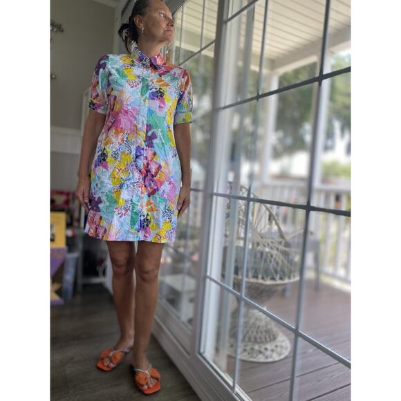 ROBERT GRAHAM MACIE CAROLINE DRESS COTTON BLEND M - Picture 3 of 13